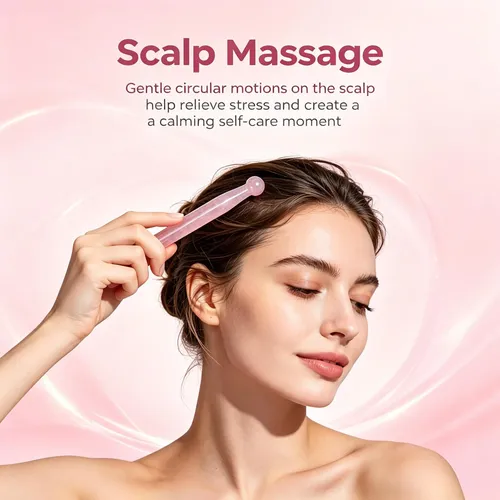 Masajador Leosense Varita Gua Sha De Cuarzo Rosa 11cm