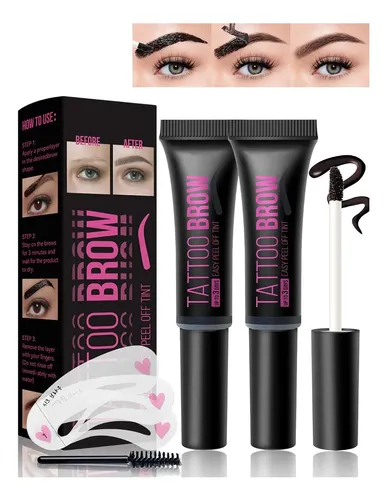 Gel Tintado Para Cejas Peel Off Tattoo 2pcs Marrón Medio