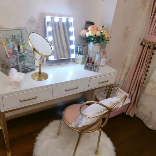 Espejo De Maquillaje De Escritorio Con Aumento De Doble Espe