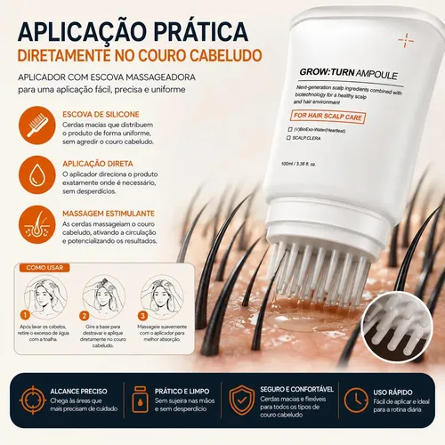 Sérum Capilar Exossomos Grow Turn 100ml Com Aplicador
