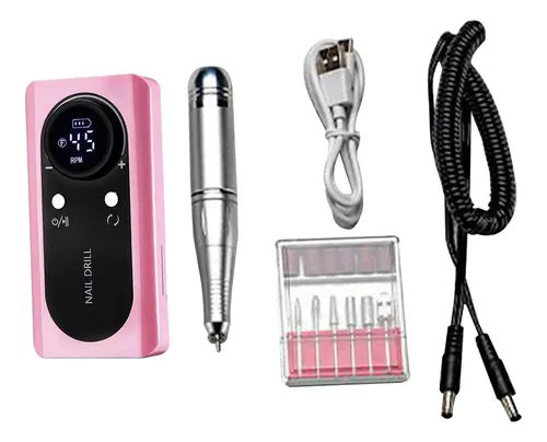Máquina Perforadora De Uñas Eléctrica 45000 Rpm Professional Rosa