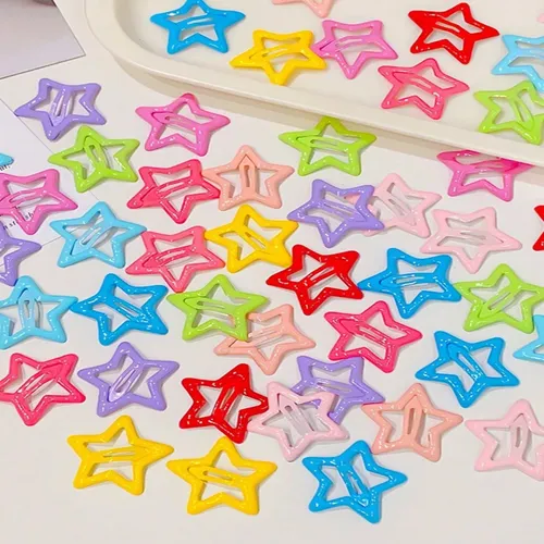 Hebillas Pelo Estrella Y2k Surtidas 50 O 100 U 50 Colorful Hair Clips/random Colors