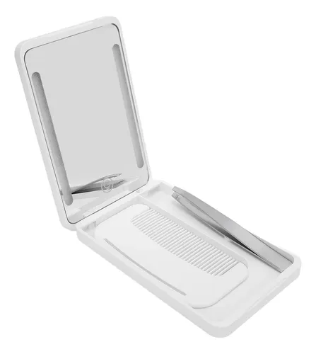 Espejo De Maquillaje Recargable Con Iluminación Led, Peine D