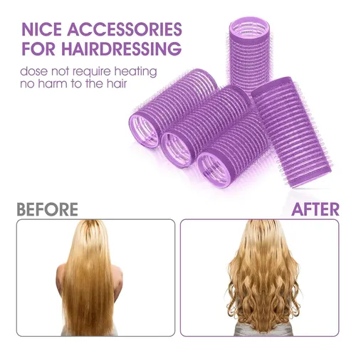 Rulos De Pelo Autoadherentes Con Peine, 18 Unidades, Sin Cal