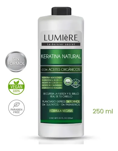 Keratina Nutritiva Organica Natural Sin Formol Lumiere 250ml