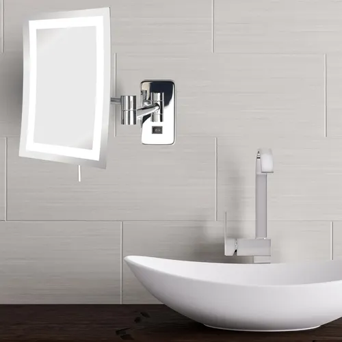 Espejo De Maquillaje Rectangular De Pared Jerdon Con Aumento