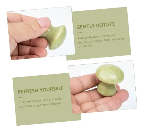 Set de Rodillos de Jade Natural para Masaje Facial y Ocular