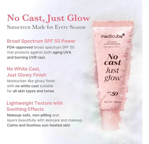 Medicube No Cast Just Glow Protector Solar Spf50 Colágeno