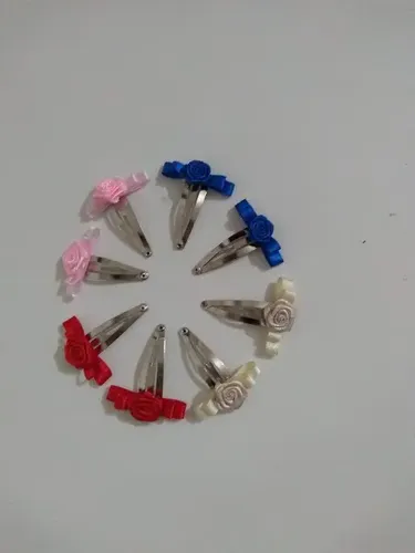 Par De Hebillas Tic Tac Moño Y Flor Varios Colores Bebe Nena