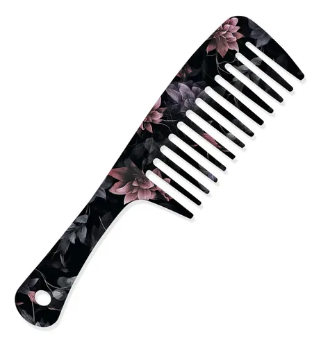 Peineta De Pelo Qiupingli Con Flores Negras Y Rosas, 22 Cm