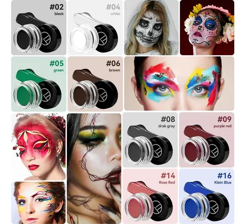 Set Eyeliner En Gel Verde Con Brocha 5.51 Pulgadas