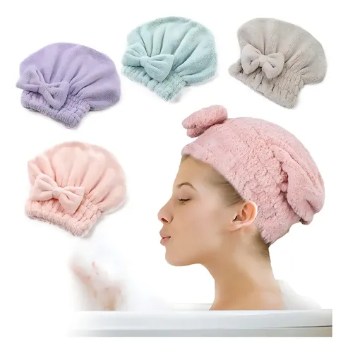 X5 Toalla Gorra Pelo Turbante Cofia Secado Rápido Mayorista