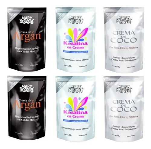 Mary Bosques Crema De Coco + Argan + Keratina Dp 250ml X2