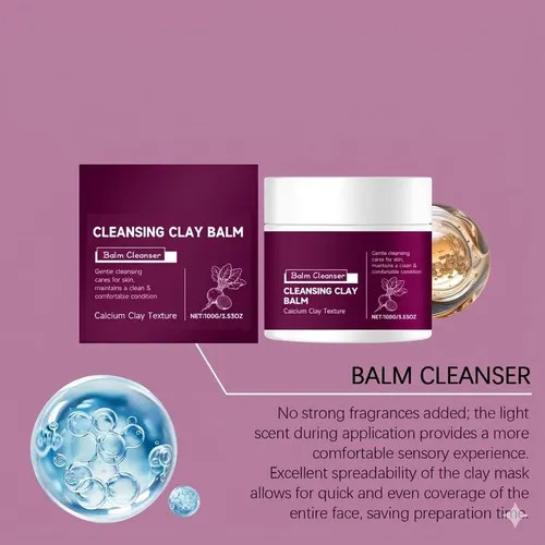 Mascarilla Facial De Bálsamo De Arcilla Limpiadora Crema