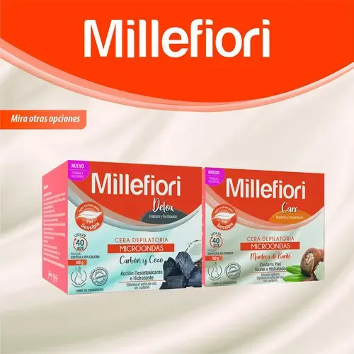 Cera Depilatoria para microondas Millefiori extracto manteca de karite