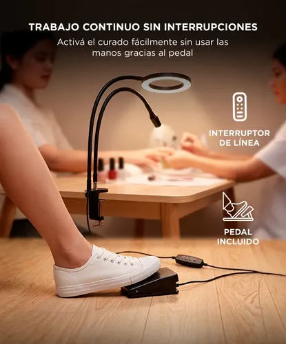 Lámpara Uv Led Gadnic Cabina Uñas Aro Luz Manicura Ajustable