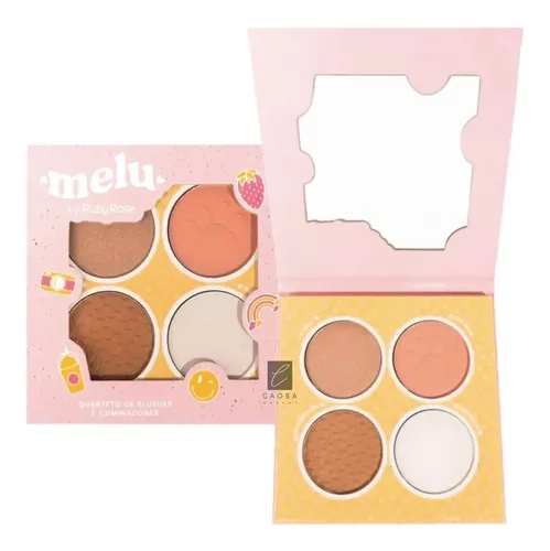Paleta Cuarteto Rubor Iluminador Bronzer Melu By Ruby Rose