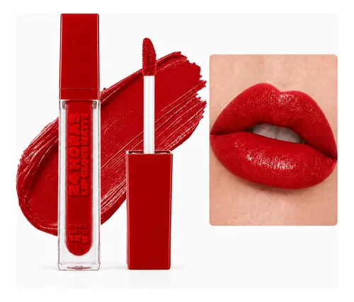 Labial Lip Gloss Mate 24 Horas Maquillaje Labios Veoquiero