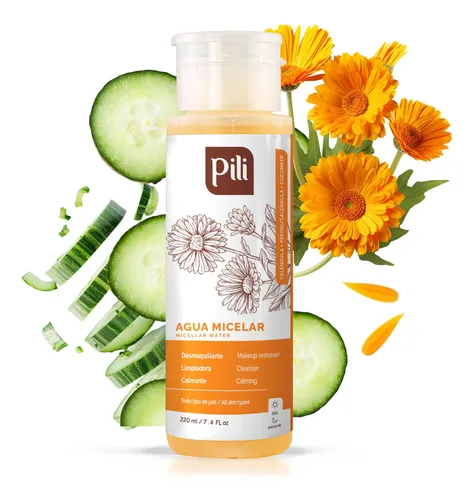 Agua Micelar Natural Pili Con Caléndula, 7.4 Onzas Líquidas