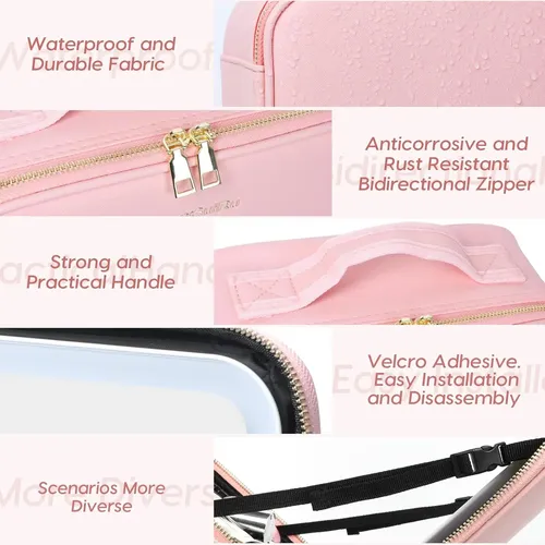 Maletín Para Maquillajes Con Luz Y Espejo Con Aumento 10x