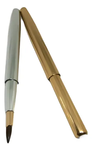 Pincel Delineador Labios Ojos Retráctil Metal Silver Gold