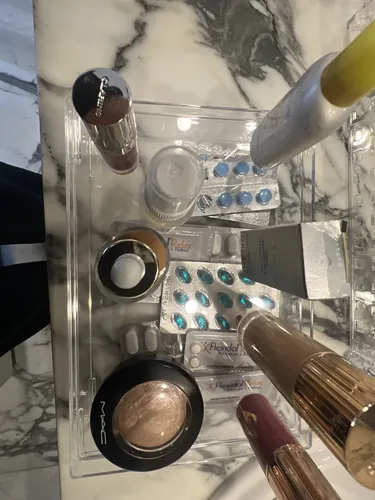 Organizador Acrílico Maquillaje Tapa Apilable Transparente