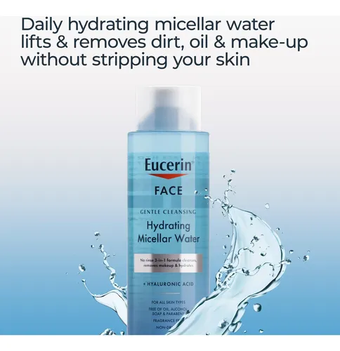 Agua Micelar Limpiadora Suave Para El Rostro Eucerin, 13.5 O