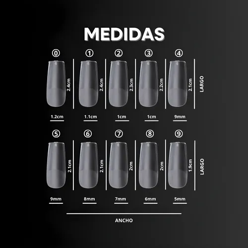 Tips Softgel Cuadrada Prelimados Mely 240 Pcs Uñas