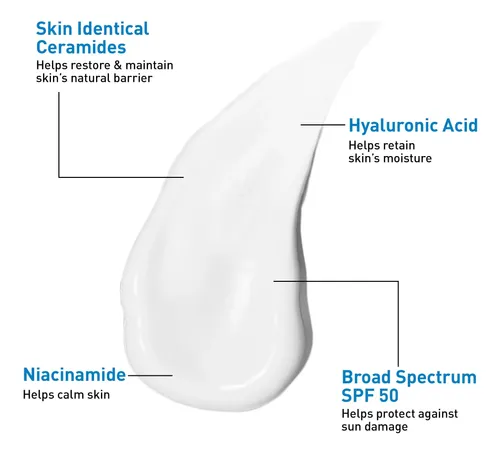 Loción Hidratante Facial Cerave Am Spf 50, 3 Onzas