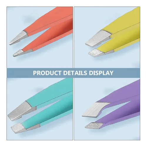 1 Set De Pinzas Para Cejas De Acero Inoxidable
