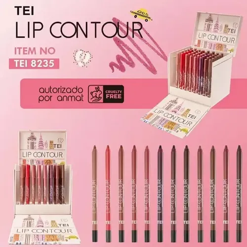 Delineador Labial Cremoso Lip Contour Tei Waterproof Color Tono 12