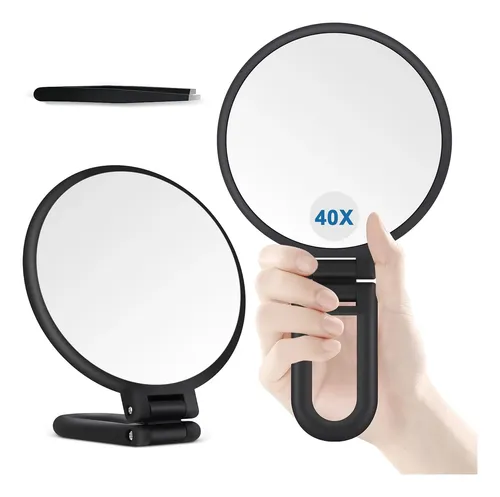 Maquillaje Portátil Con Espejo De Aumento B Beauty Planet 40x Negro
