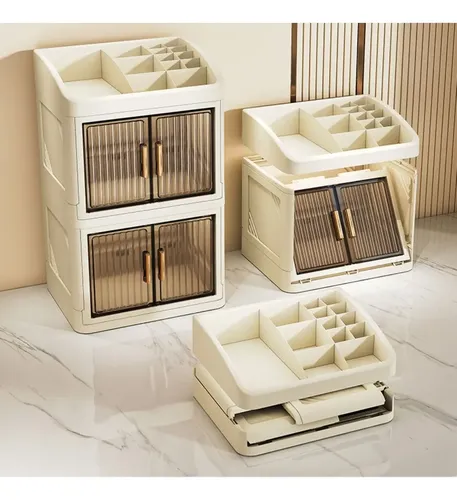 Organizador De Maquillaje Cosmético 4 Niveles Doble Puerta
