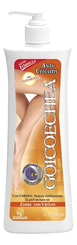 Goicoechea Crema Anticelulitis Con Cellumodel X 400ml Tipo de envase Botella Fragancia S/S Tipos de piel Todo tipo de piel