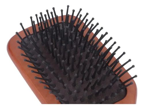 Cepillo De Pelo Tipo Paleta, Mango De Madera, Fácil De Desen Brown With Black Bristles