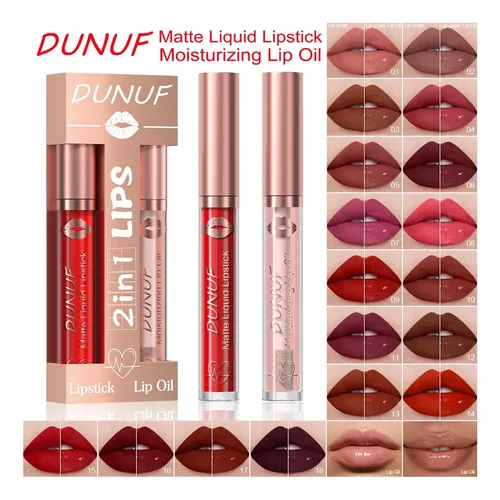 Labial Líquido Mate Y Brillo Labial 2 En 1 Dunuf