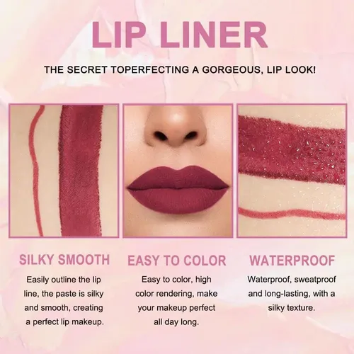 Set De Lápiz Labial Y Delineador Kaely 30 Unidades Color