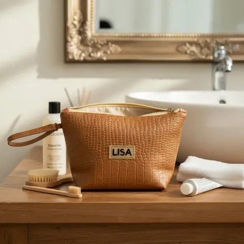Porta Cosmético Impermeable Neceser Bolso Maquillaje Croco