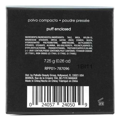 Palladio Polvo Compacto Arroz Translúcido 7 G