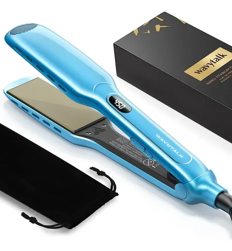 Plancha De Pelo Wavytalk 1.7  Titanio Húmedo A Seco (azul) Azul