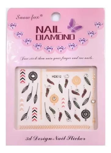Sticker Para Uñas Diamond 3d Manicura Pack 10 Planchas