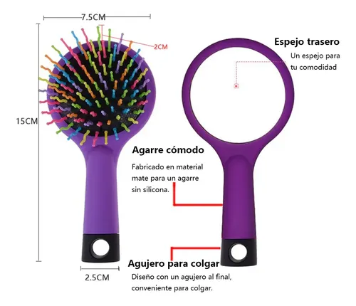 Cepillo Esférico Y Arcoíris Rizos Forma F Desenredar Cabello