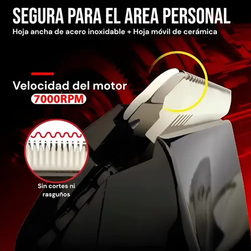 Cortadora De Pelo Corporal Wmark Ng-bt001 7000 Rpm Bat Litio