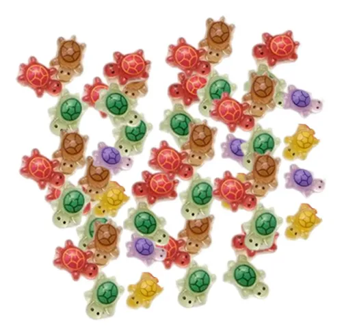 Cartoon Mini Turtles Nail Art, Turtle Nail Charm, 50 Piezas