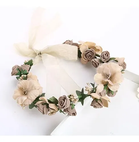 Flower Hair Garland Wedding Bridal Floral Wreath