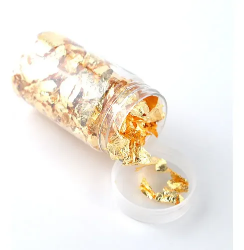 6 Piezas De Hoja De Oro Copos De Papel Adhesivo For Uñas