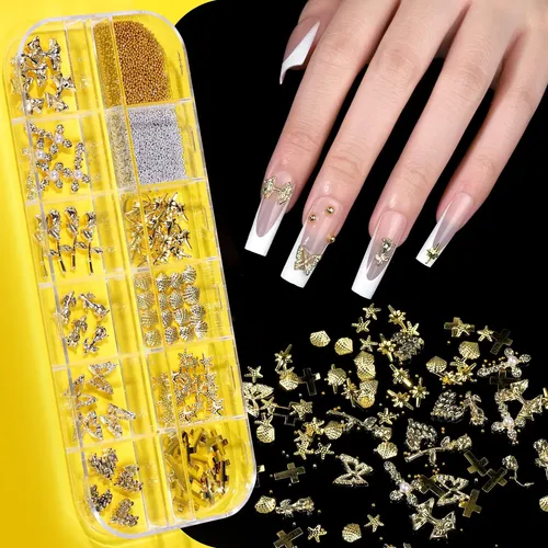 Kit Polvo Cromado Para Uñas Teenitor Perla Oro Plata