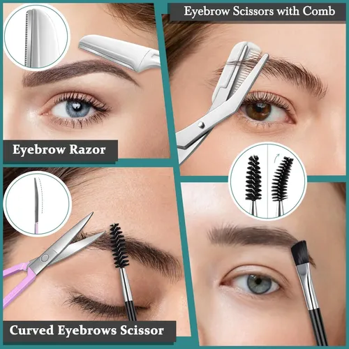 Set Profesional 8 En 1 Pinzas Y Tijeras Para Cejas