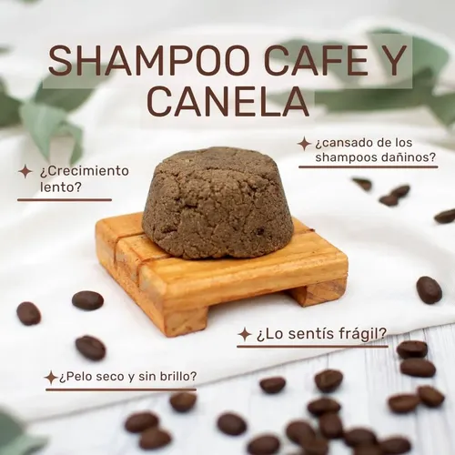 Shampoo Solido Cafe Y Canela Crecimiento Intensivo Artesanal