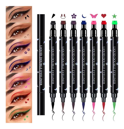 Set De Sellos De Delineador De Ojos 7 Colores, Líquido A